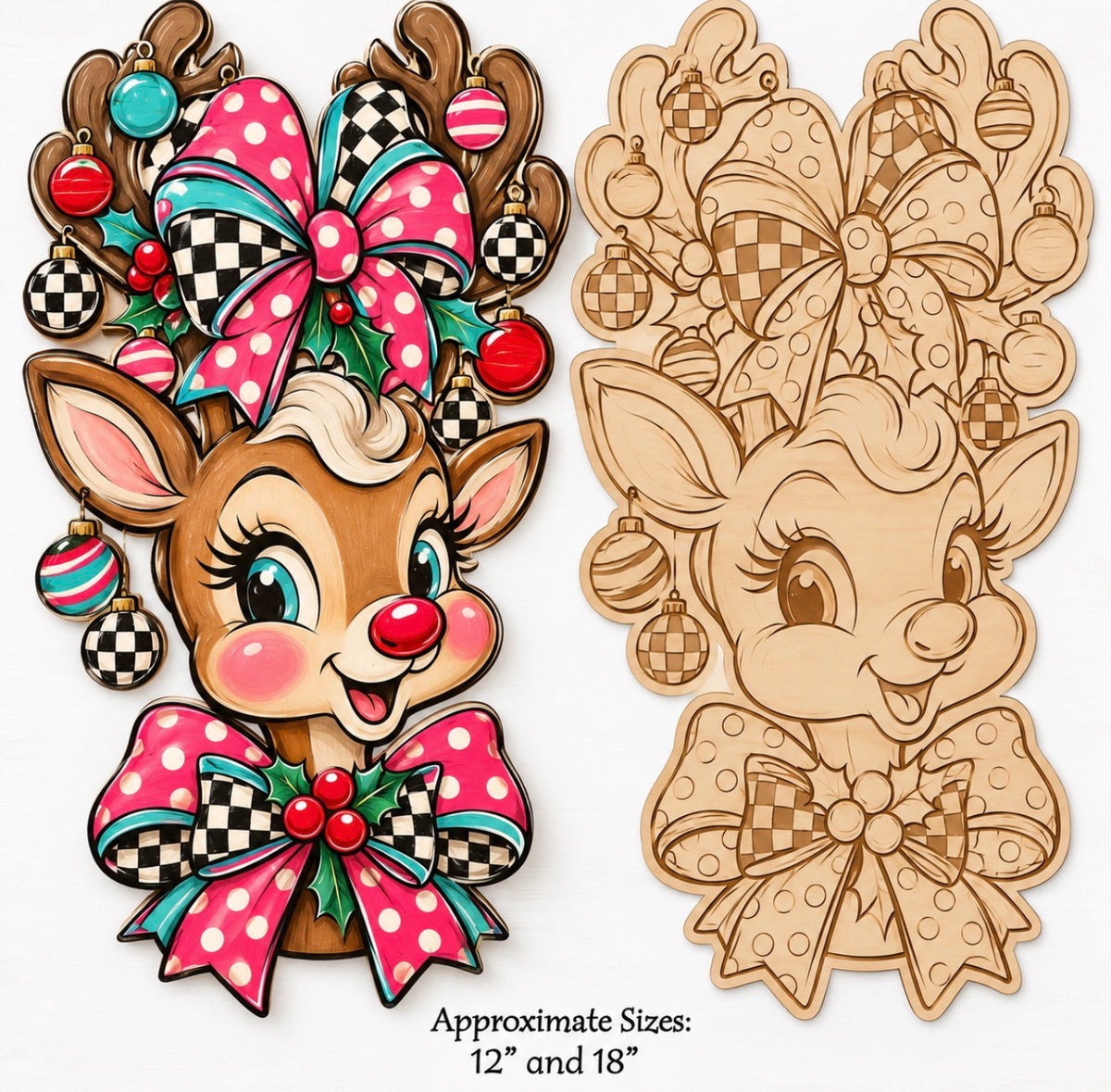 Retro Reindeer DIY Paint Cutout