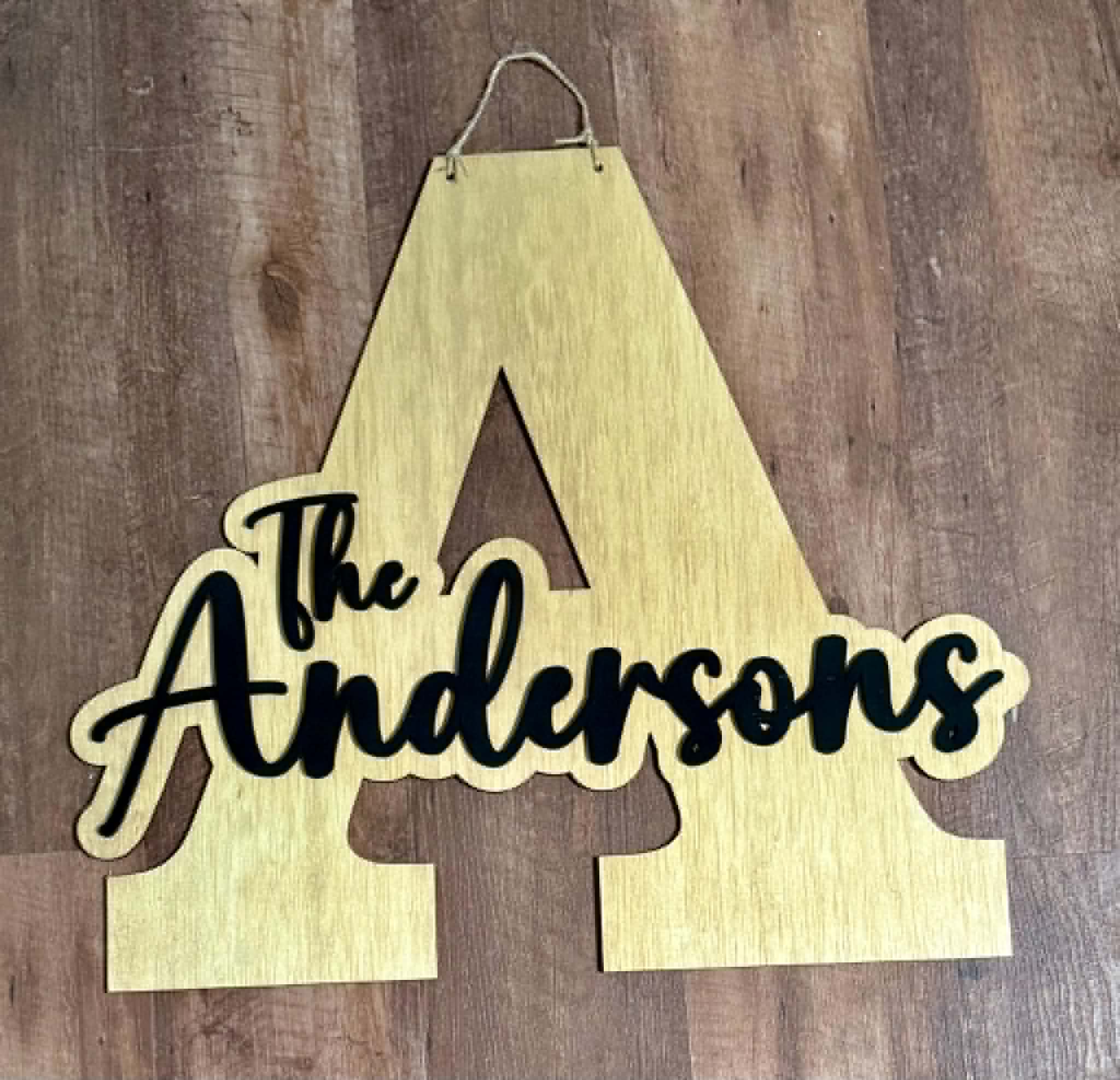 Personalized Family Name Door Hanger | Wedding Guest Book Alternative | Custom Last Name Sign | 3D Wooden Initial Letter | Housewarming Gift