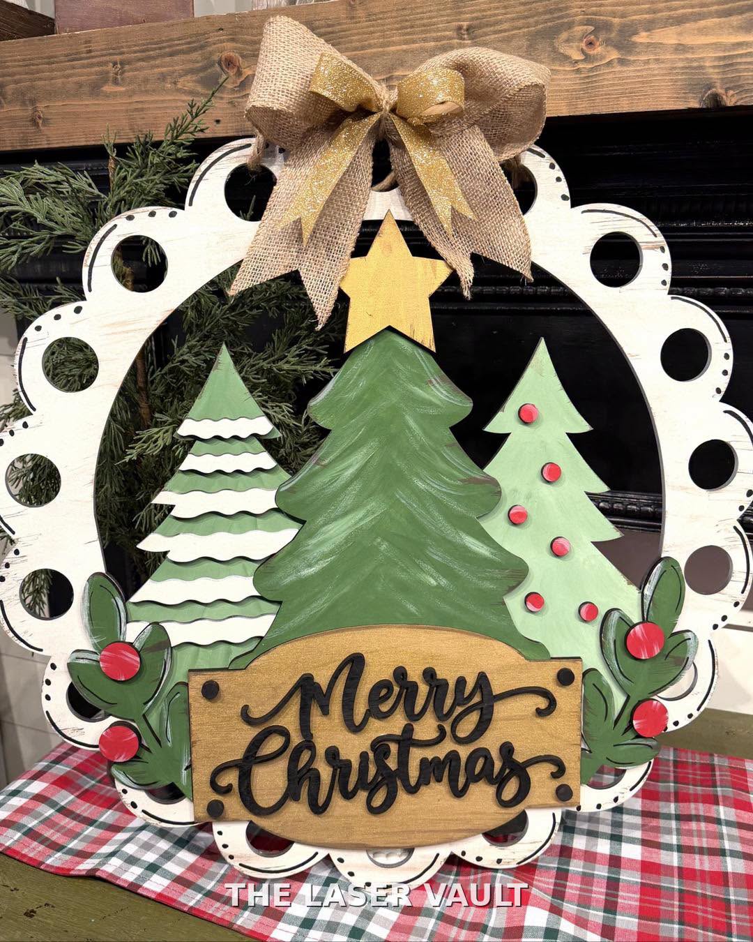 Merry Christmas Trees 3D Door Hanger Kit