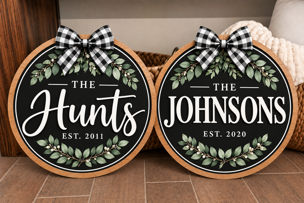 Personalized Round Family Name Sign