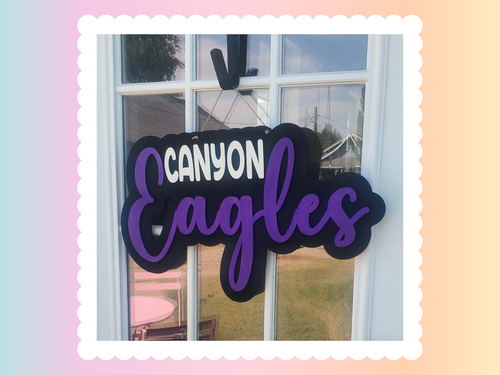 22" High School Spirit Doorhanger