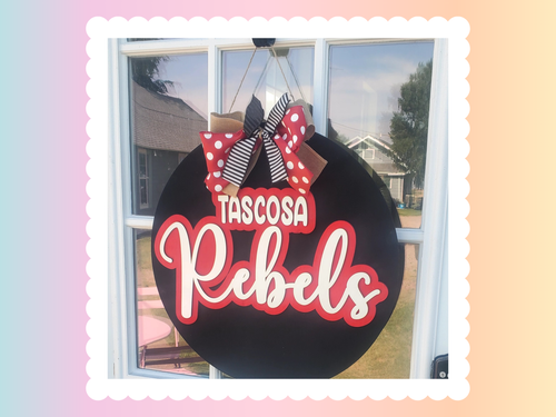 18" High School Spirit Doorhanger