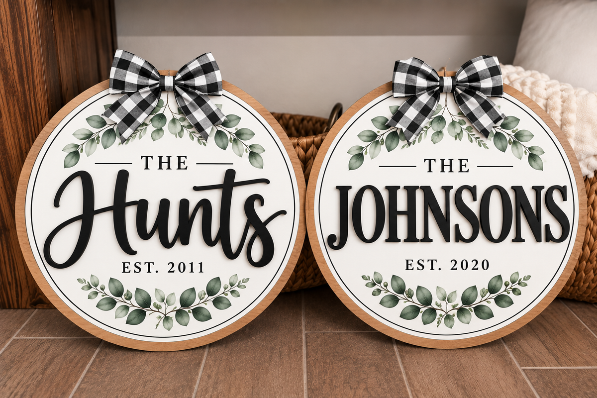 Personalized Round Family Name Sign