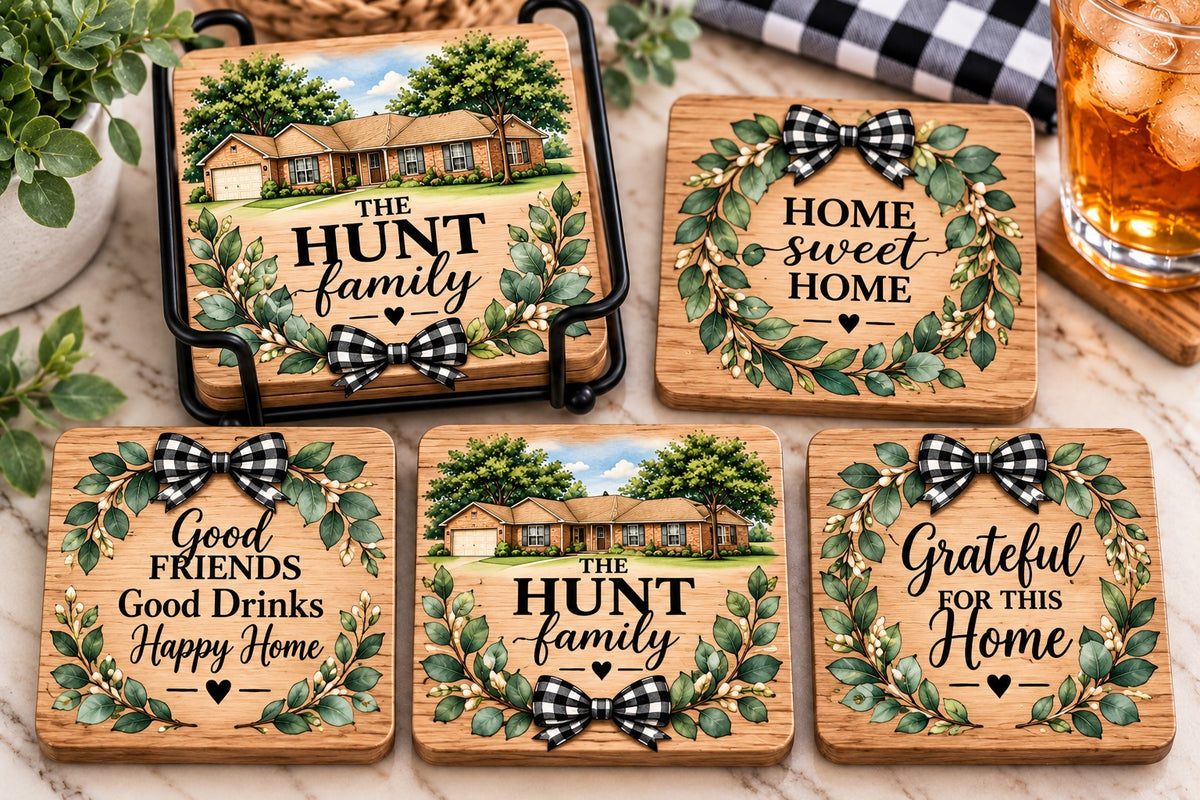 Custom Home Coaster Set