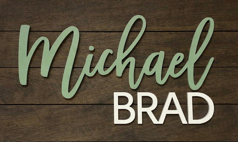 Custom Single Layer Name Sign - Personalized Wood Wall Decor ...
