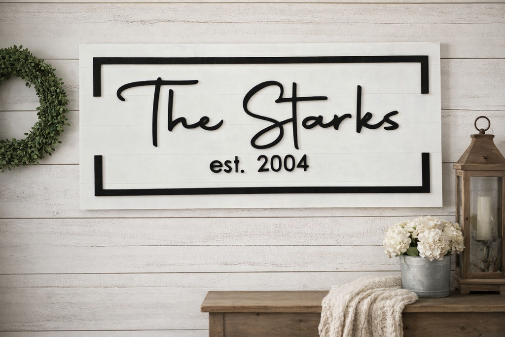 Custom Farmhouse Family Name Sign