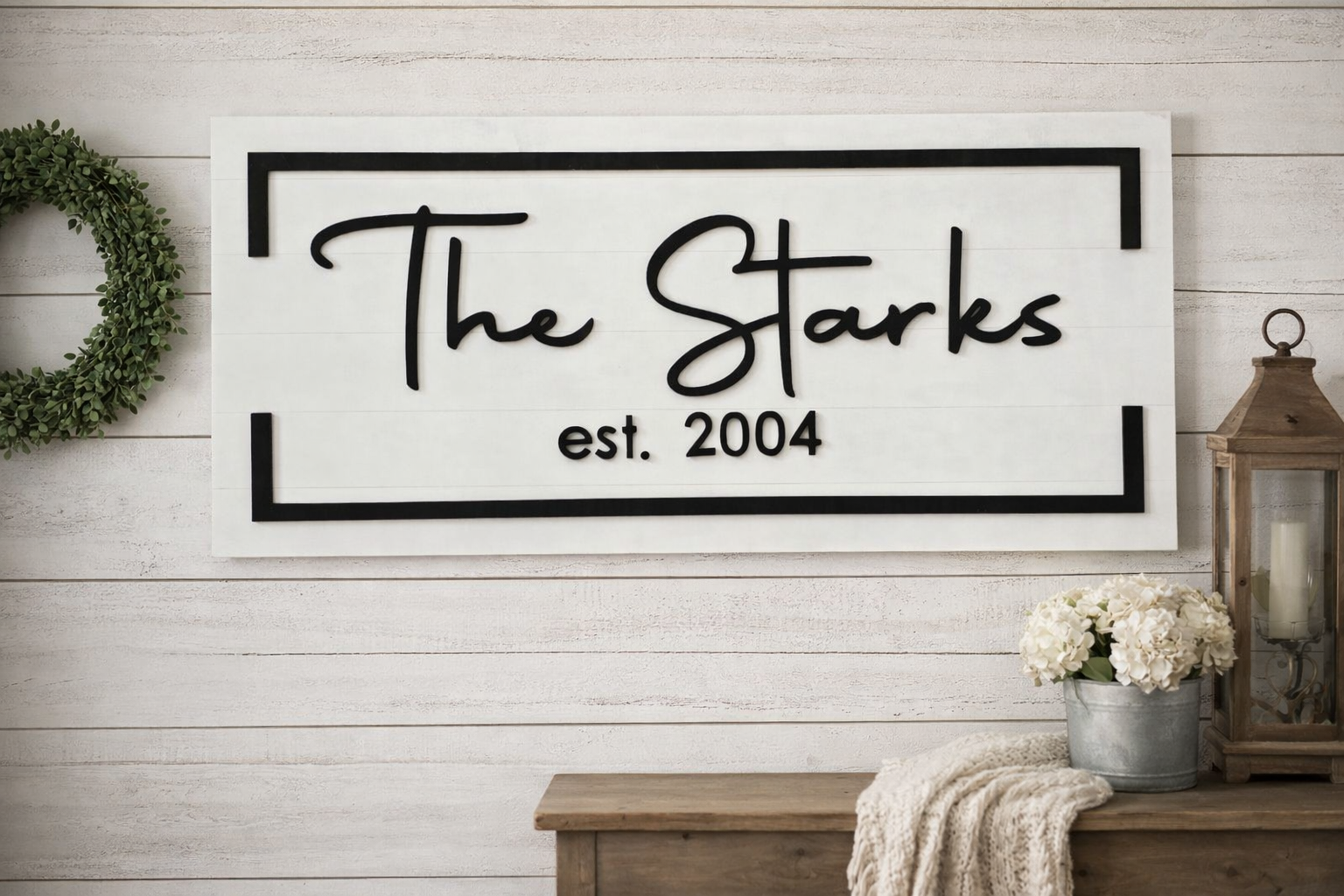 Custom Farmhouse Family Name Sign