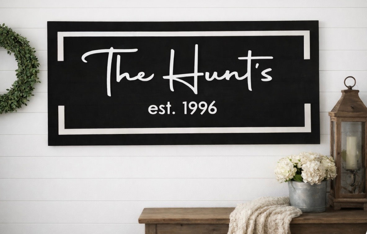Custom Farmhouse Family Name Sign