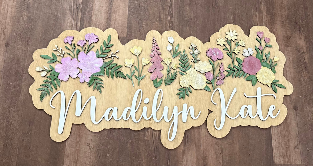 Custom 3D Floral Name