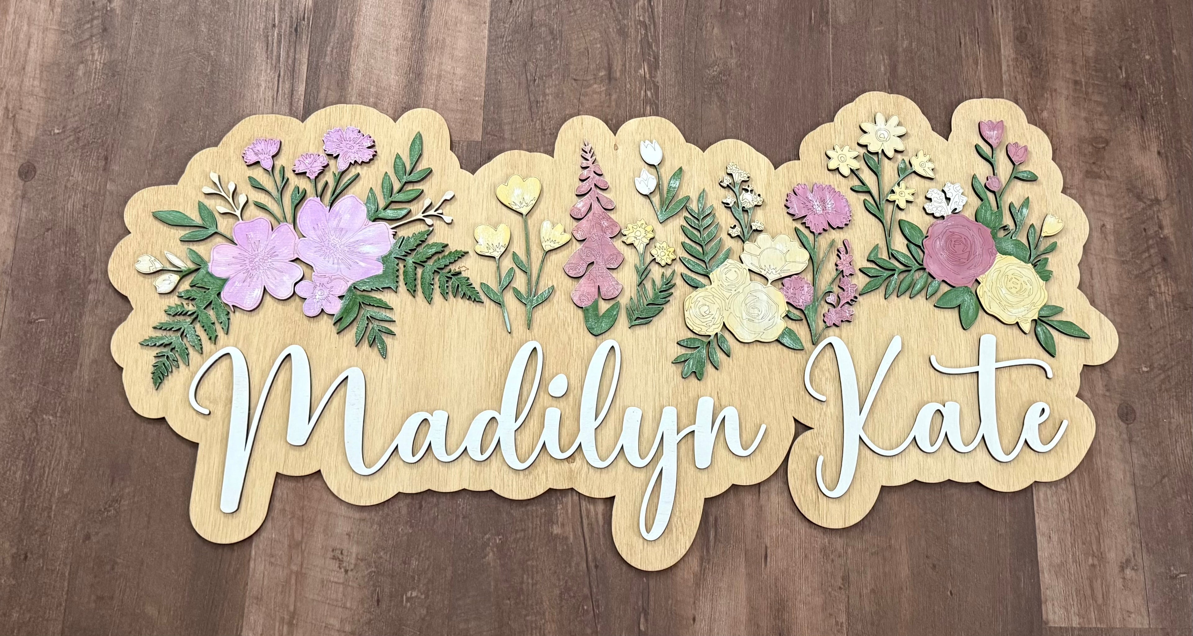 Custom 3D Floral Name