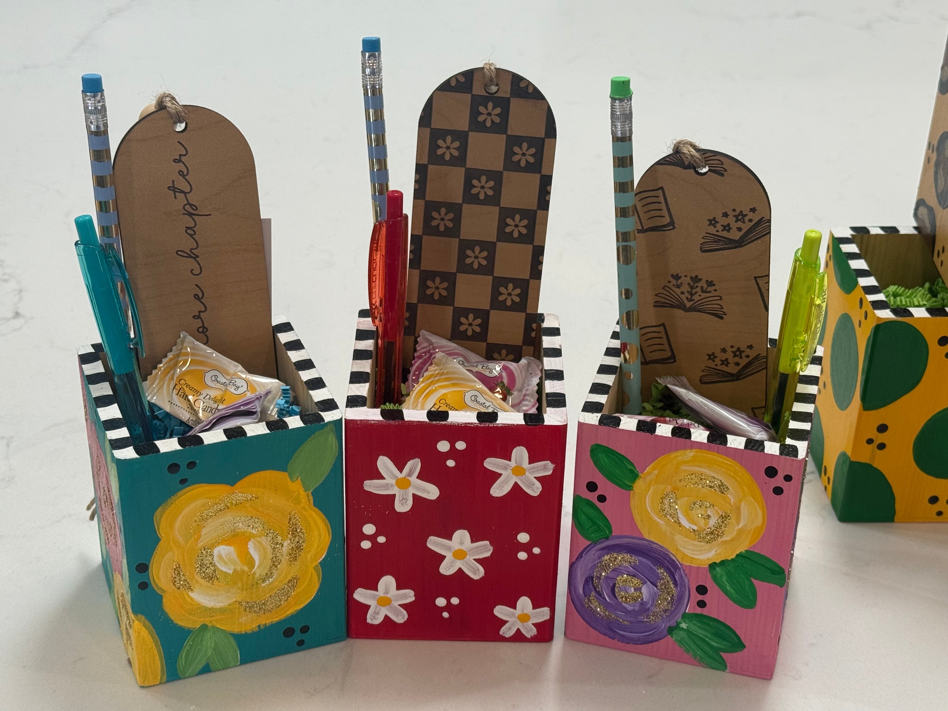 Handpainted Teacher Pencil Caddies