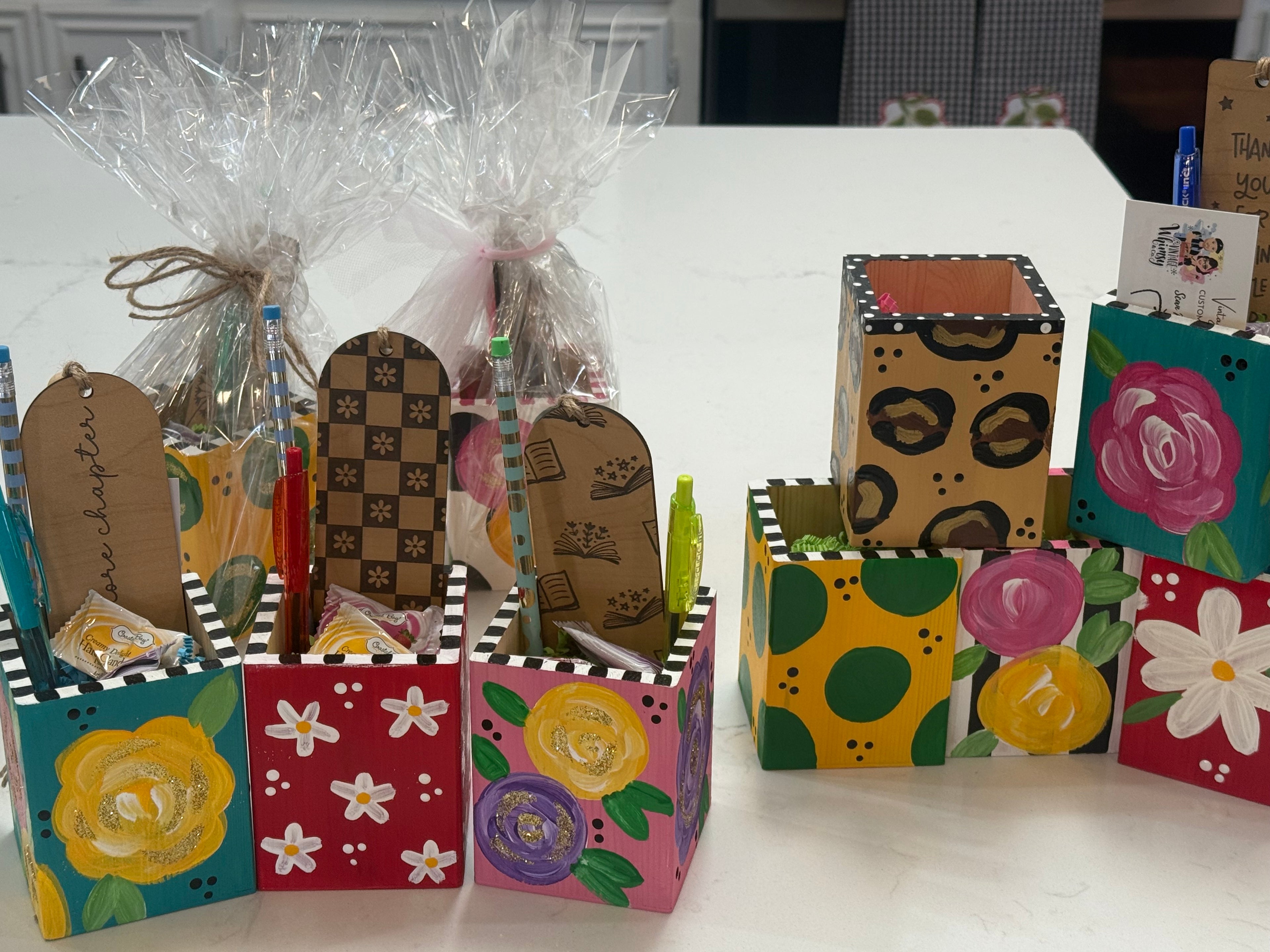 Handpainted Teacher Pencil Caddies
