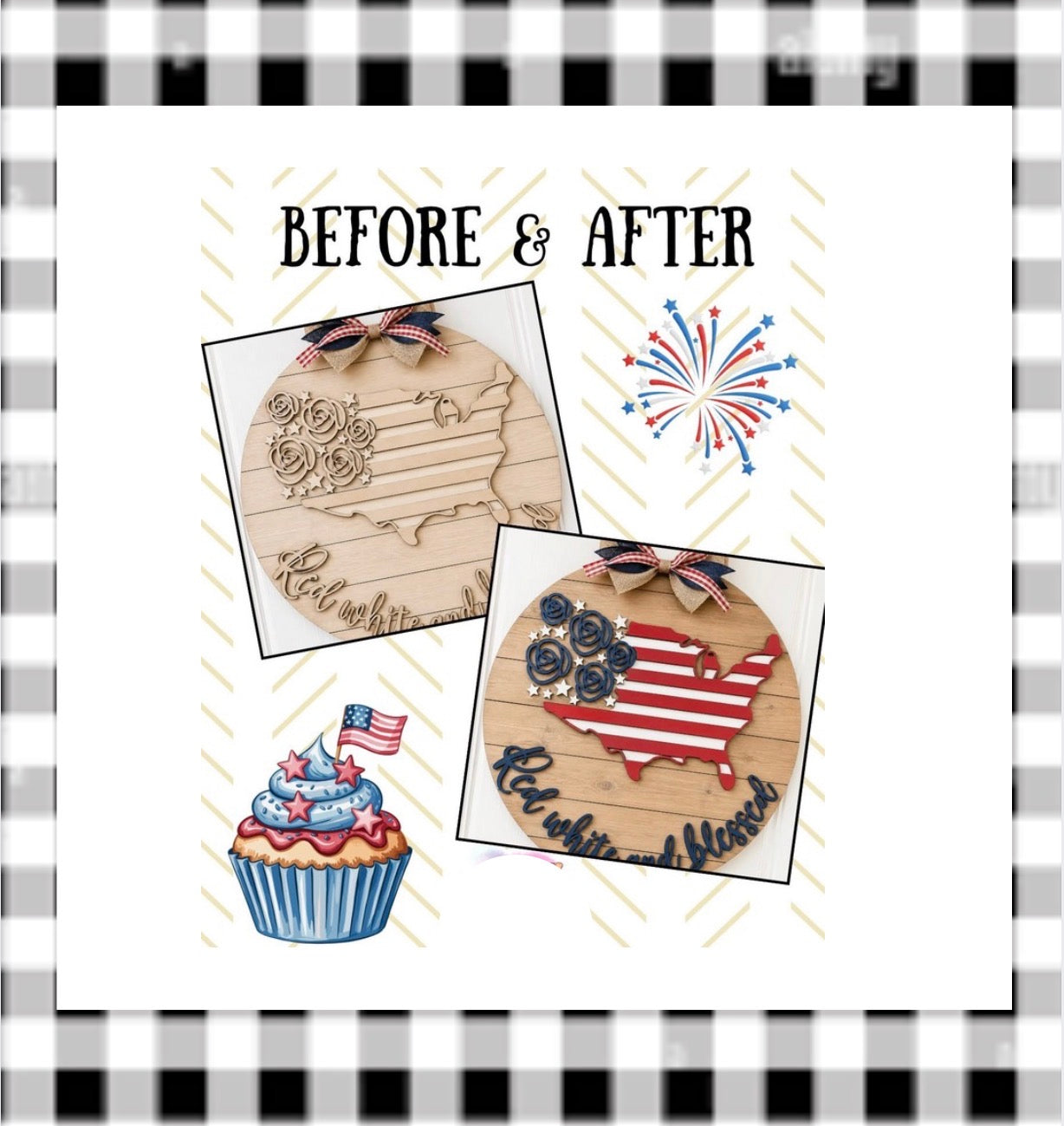 Red, White, & Blessed Patriotic DIY Doorhanger