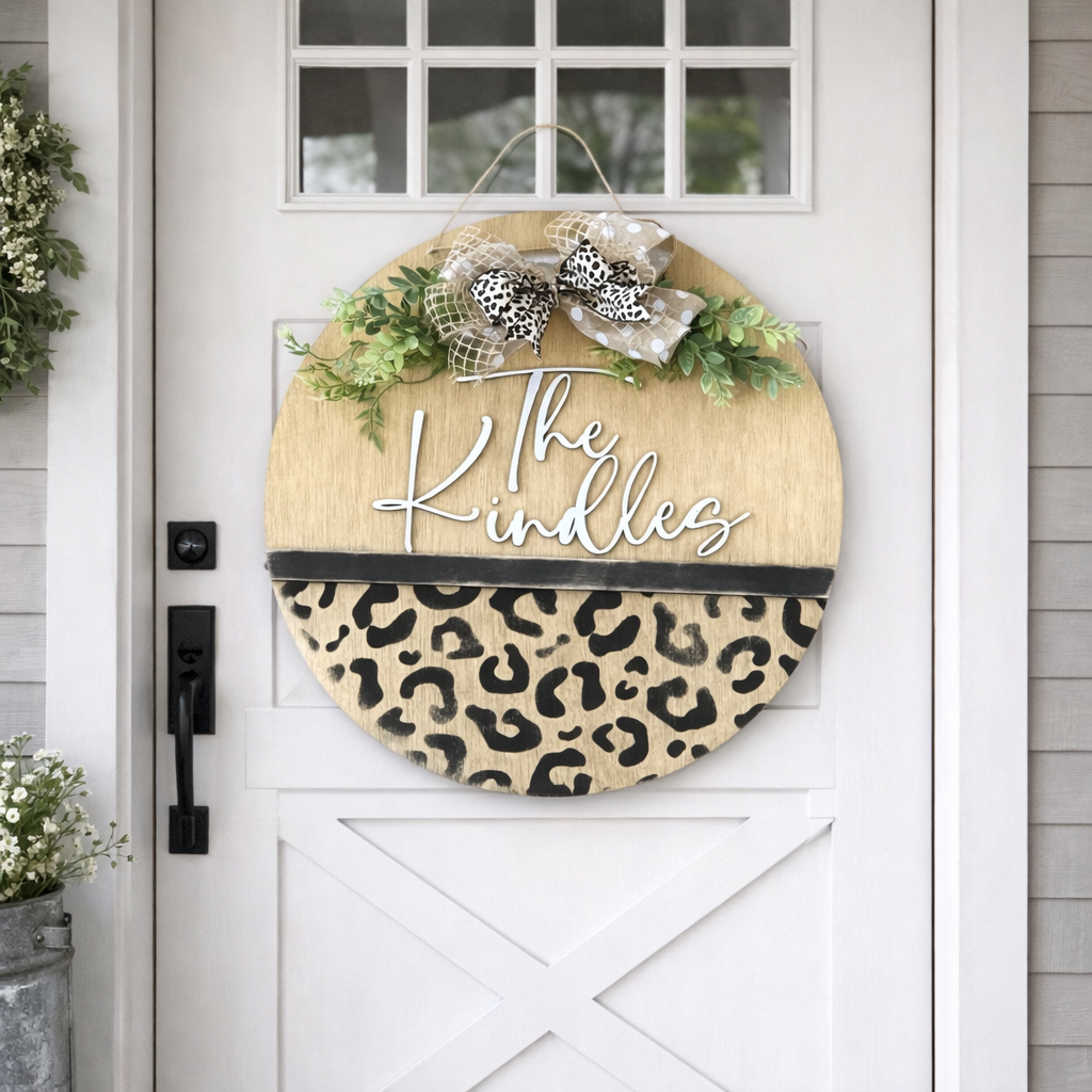 Leopard Print Door Hanger