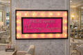 Pink Checkered This is Where the Magic Happens Lighted Box Sign