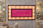 Pink Checkered This is Where the Magic Happens Lighted Box Sign