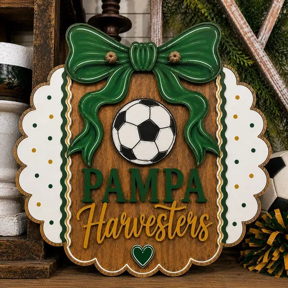 Soccer team spirit door hanger