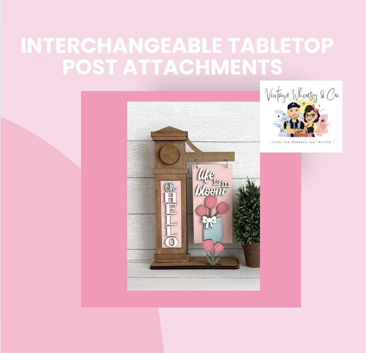 Interchangeable Tablettop Post Attachments