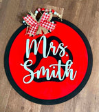 Personalized Teacher Door Hanger | Custom Classroom Sign | School Mascot Paw Print | 3D Name Sign | Back to School Teacher Gift