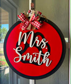 Personalized Teacher Door Hanger | Custom Classroom Sign | School Mascot Paw Print | 3D Name Sign | Back to School Teacher Gift