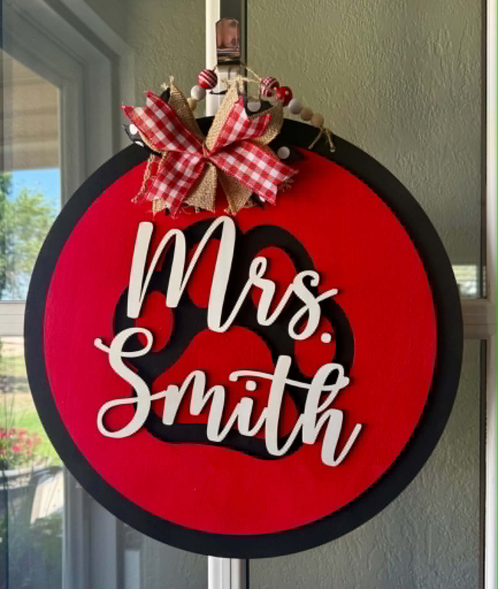 Personalized Teacher Door Hanger | Custom Classroom Sign | School Mascot Paw Print | 3D Name Sign | Back to School Teacher Gift