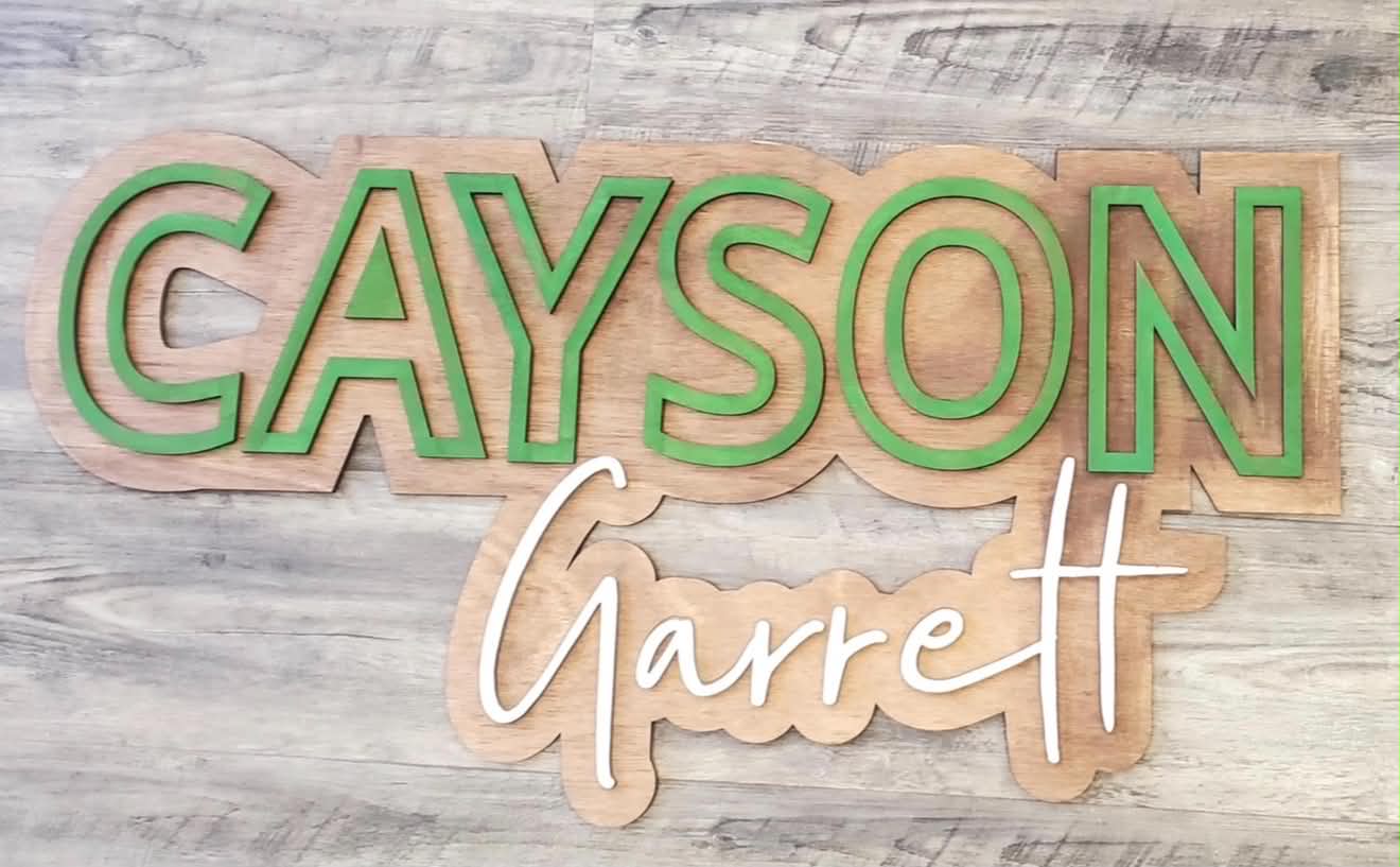 Two Color 3D Name Sign