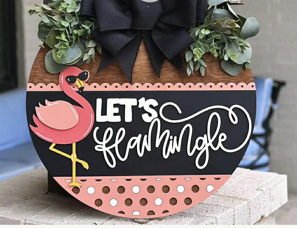 Let's Flamingle DIY Kit 18 Inch Door Hanger