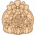 Gather Here DIY Paint Cutout — unpainted wood with light etched pattern guides
