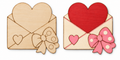 Love Letter unfinished etched wood cutout beside painted inspiration mockup