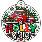 Christmas Car Freshie: Holly Jolly (red truck)