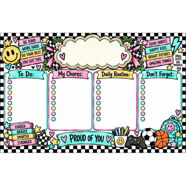 Dry Erase Command Center: Kids Chore Board