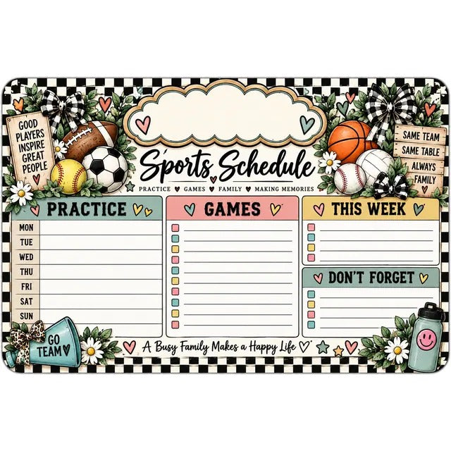 Dry Erase Command Center: Sports Schedule