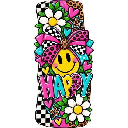 Everyday Hair Clip: Happy (pink bow)