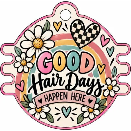 Everyday Hair Tie Holder: Good Hair Days Happen Here (rainbow)