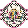 Everyday Hair Tie Holder: Good Hair Days Start Here (checkered daisy)
