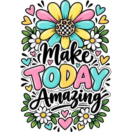 Inspirational Keychain: Make Today Amazing (big flower)