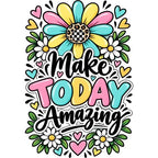 Inspirational Keychain: Make Today Amazing (big flower)