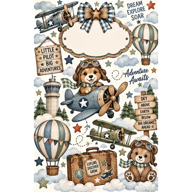 Nursery Corkboard: Vintage Little Pilot