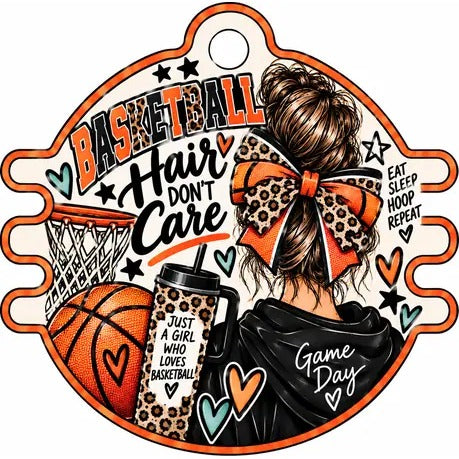 Sports Activities Hair Tie Holder: Basketball Hair Don't Care