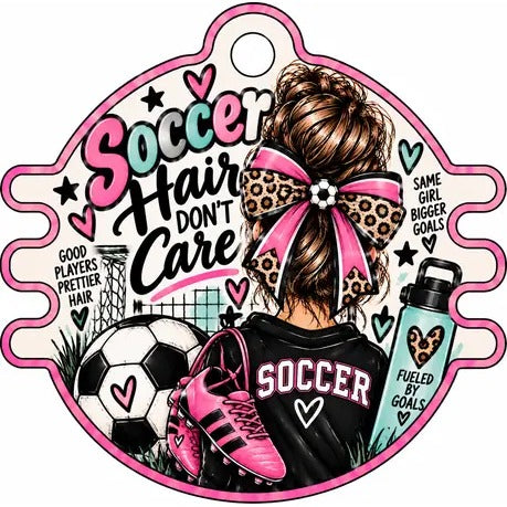 Sports Activities Hair Tie Holder: Soccer Hair Don't Care