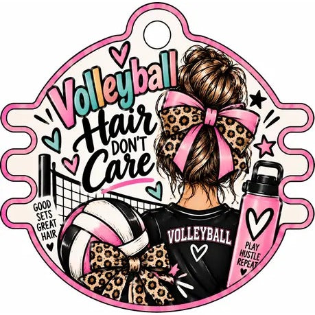 Sports Activities Hair Tie Holder: Volleyball Hair Don't Care