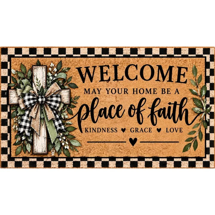 Welcome Doormat: May Your Home Be a Place of Faith