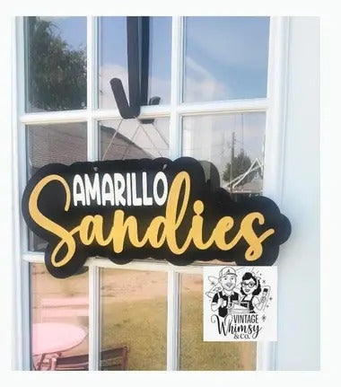 School name door hanger - cutout amarillo
