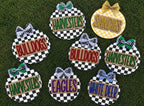 School name door hanger - round checkered