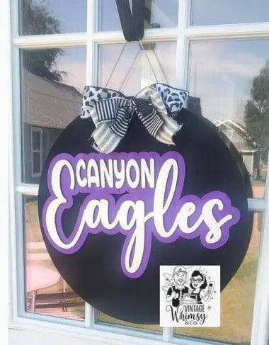 School name door hanger - script bow canyon