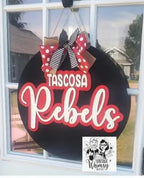 School name door hanger - script bow tascosa