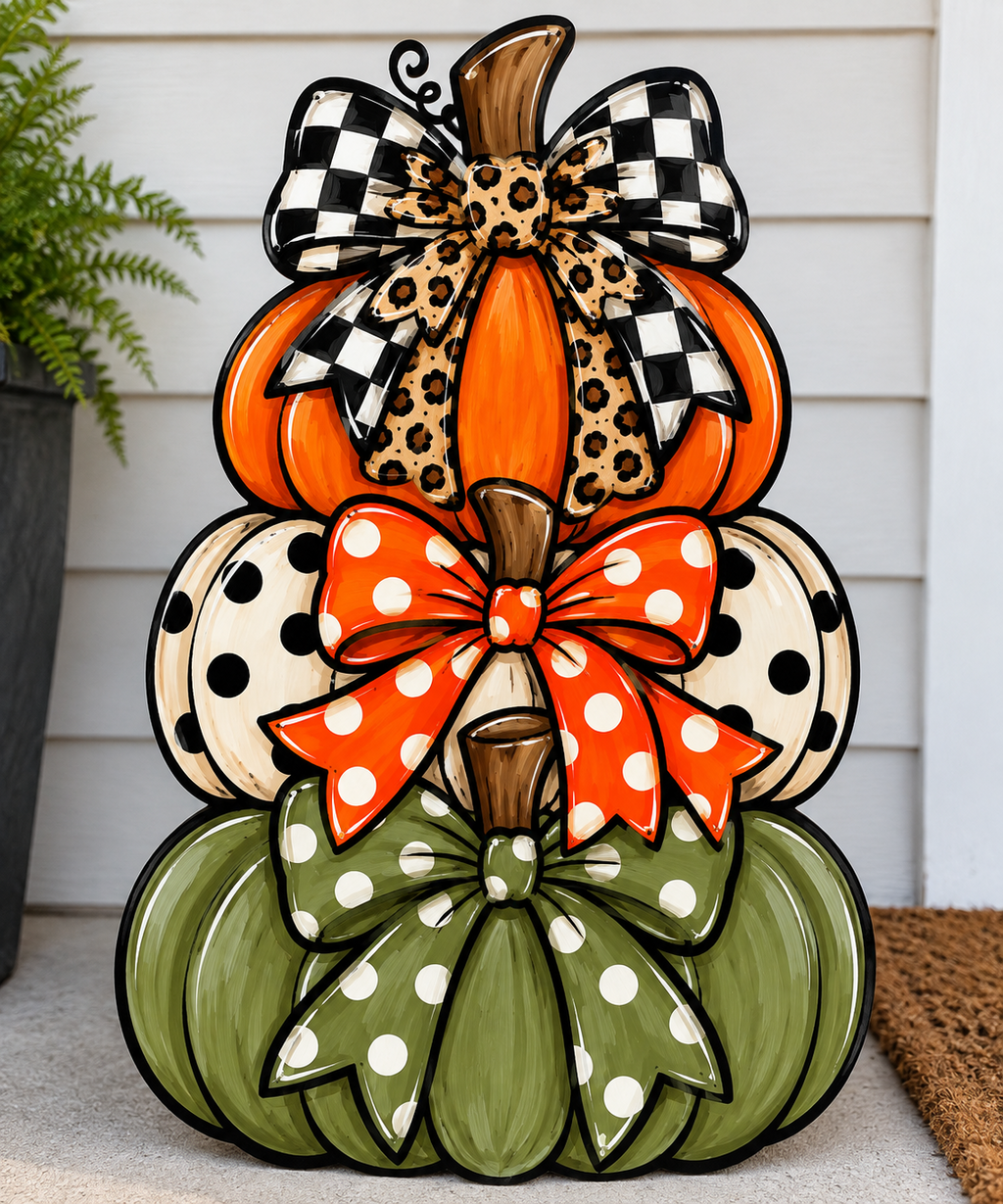 Triple Pumpkins DIY Paint Cutout — painted inspiration example
