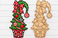 Whimsical Christmas Tree wood cutout with painted inspiration